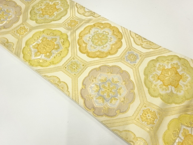 JAPANESE FUKURO OBI / WOVEN FLOWER SHOKKO PATTERN